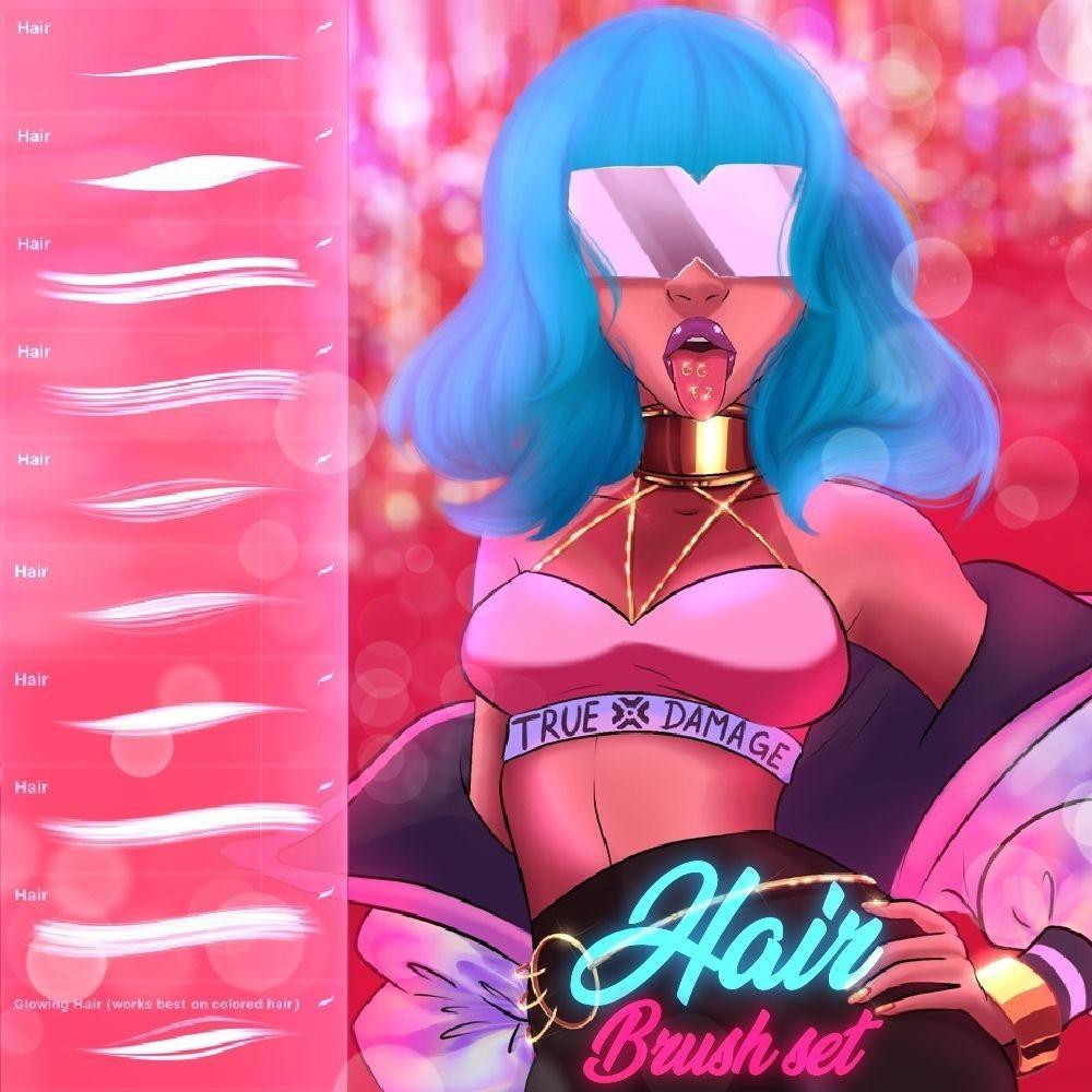 ProcreateAnime Hair Brushes - Procreate Brushes