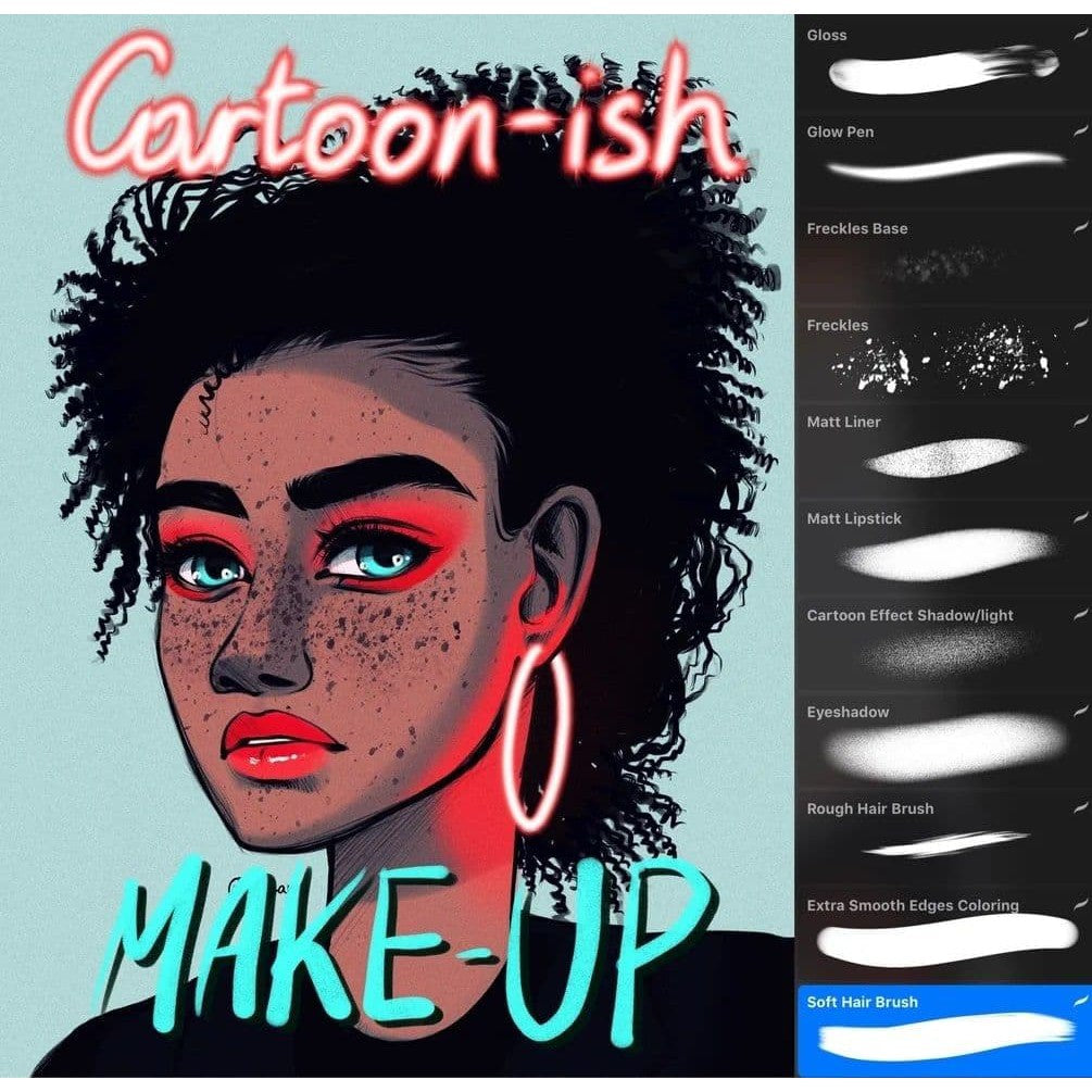 Procreate Cartoon-ish Make Up- Procreate Brushes