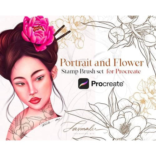 ProcreatePortrait_Flower_TML  - Procreate Brushes