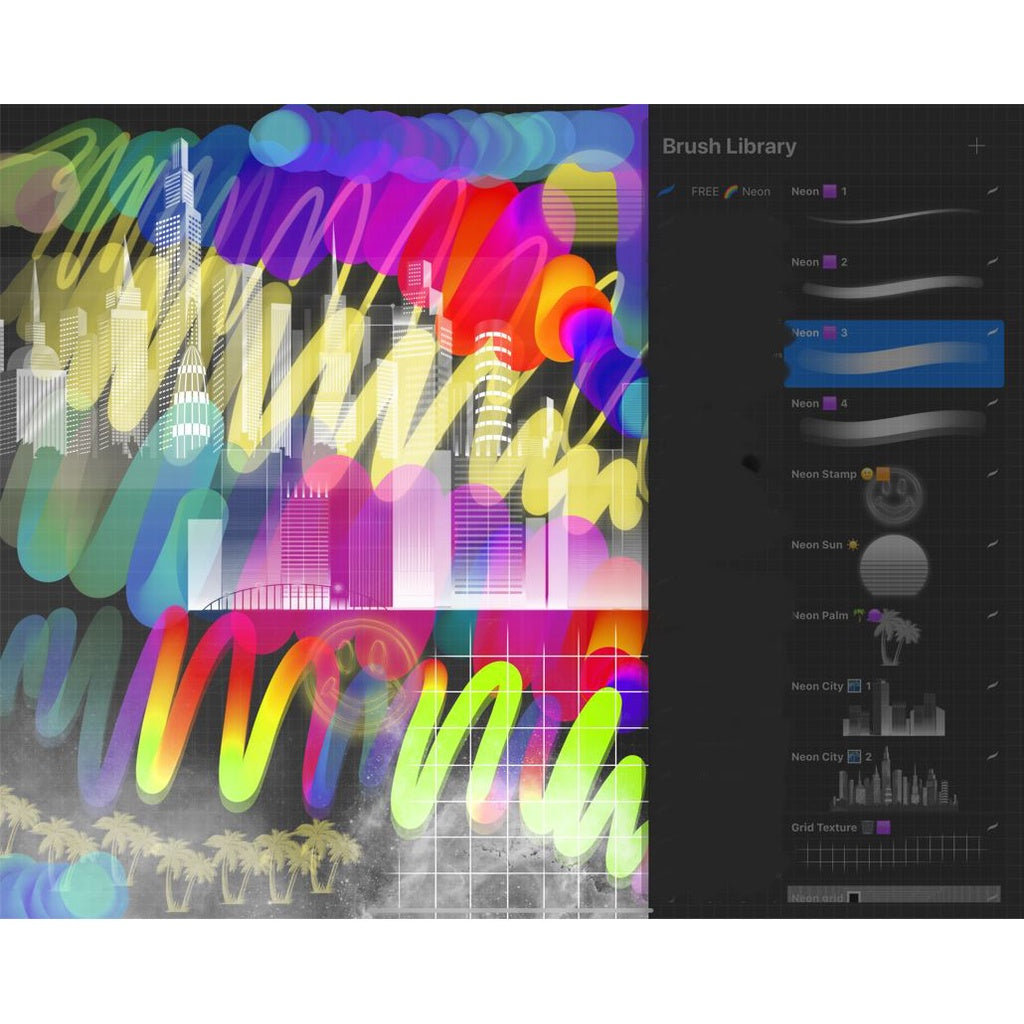 ProcreateNeon city - Procreate Brushes