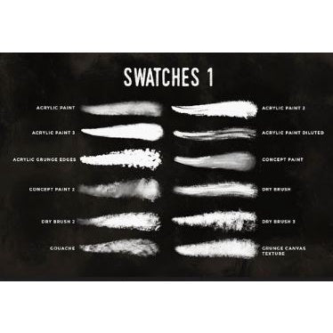 Procreate AHL108-1【水粉  粉彩  油画  厚涂】Gouache, pastel, oil painting, thick coating - Procreate Brushes