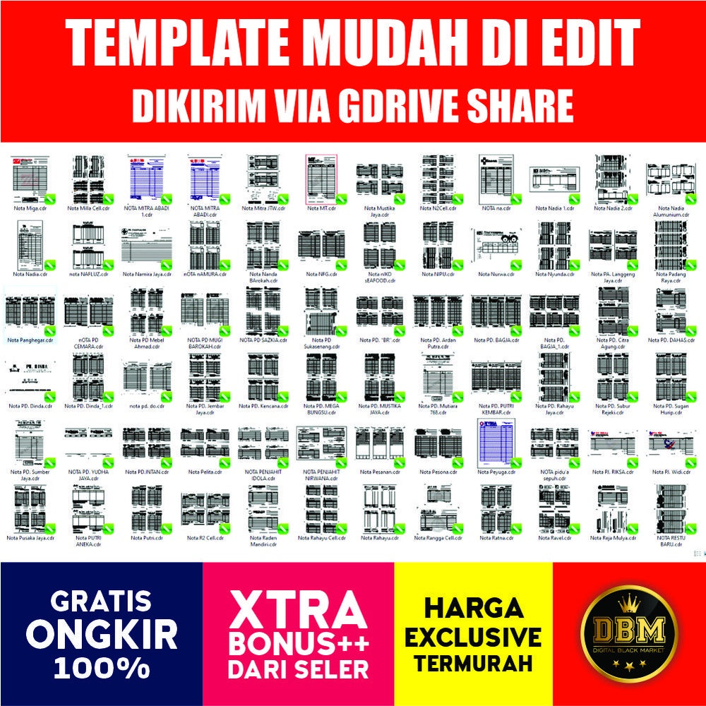 ID16004 - 425 Nota Faktur Kwitansi | Koleksi Template CorelDRAW Eksklusif untuk Membuat Dokumen Profesional dan Kreatif