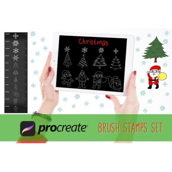ProcreateChristmas_Stamps- Procreate Brushes