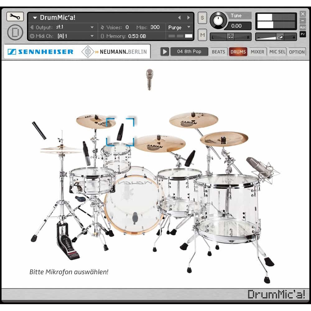 Drummica  Sennheiser (Win/Mac) *Kontakt Library*
