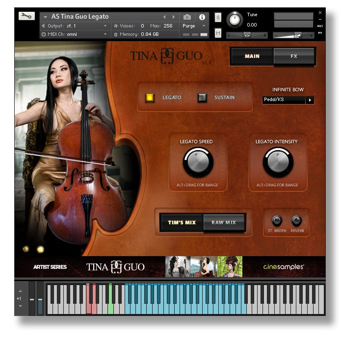 Tina Guo Acoustic Cello Mix  Cinesamples - Artist Series (Win/Mac) *Kontakt Library*