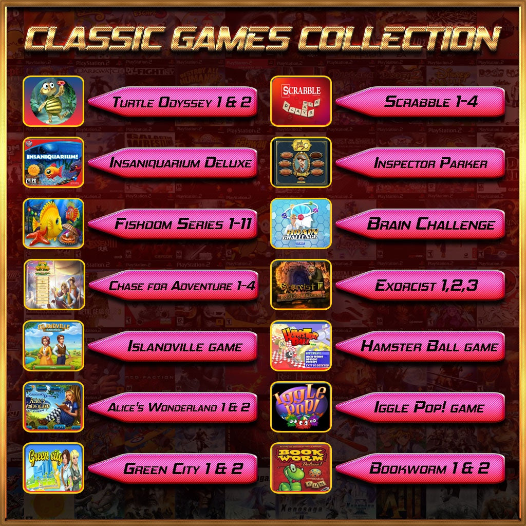 Classic PC Games CollectionGameHousePopCapBigFishNostalgia GamesFull VersionCheap & Fast DeliveryExtract & Play