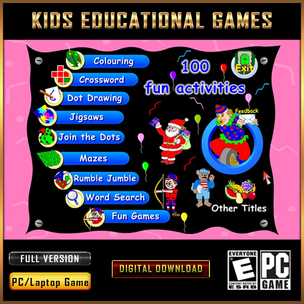 Kids Educational Games [PC GAME][ DIGITAL DOWNLOAD]Learning Games100 fun activitiesHangarooGame budak-budak