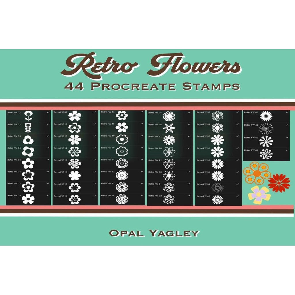 Procreate OPY-Retro_Flower- Procreate Brushes