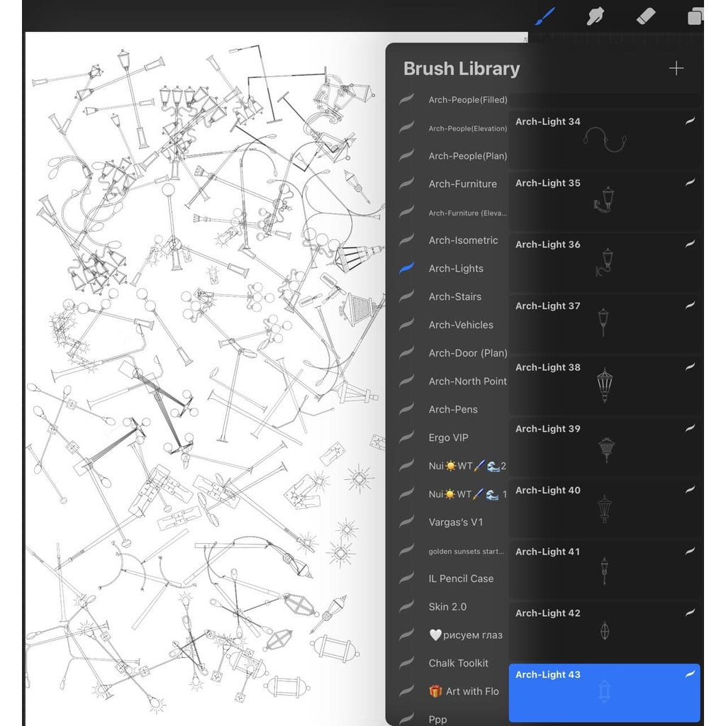 Procreate@@@ Procreate Architecture Brush/Hatch/Block Pack - Procreate Brushes