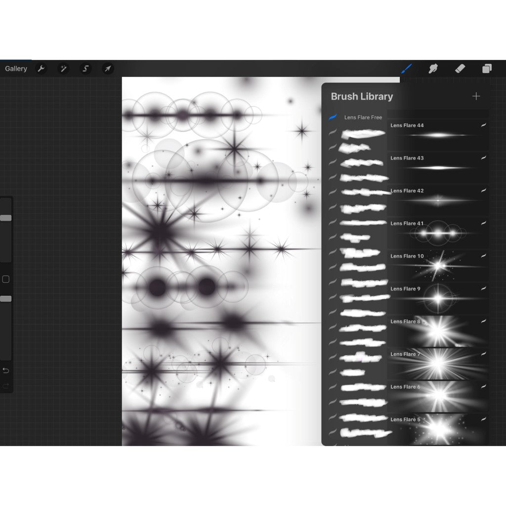 Procreate Lens_Flare_Free- Procreate Brushes