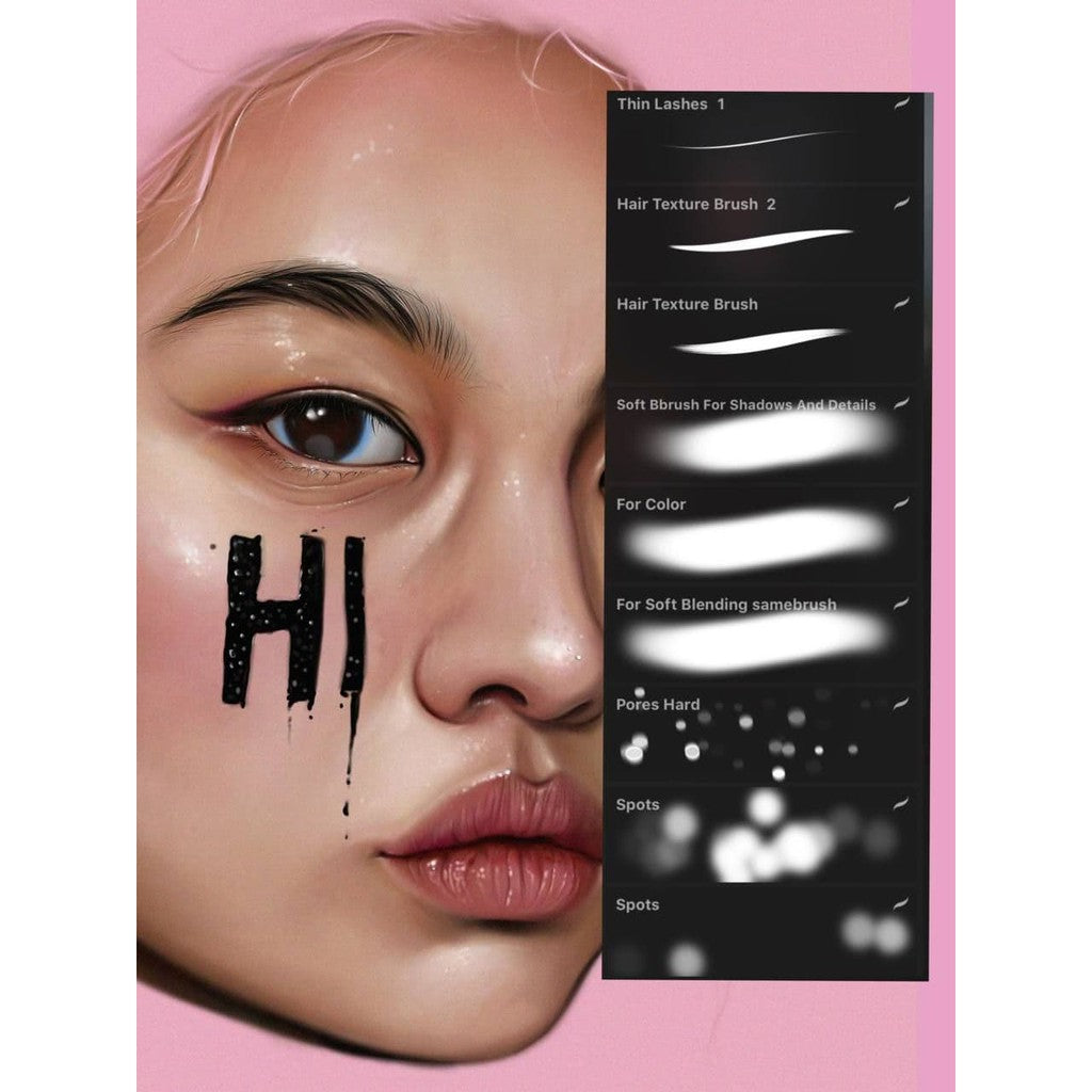 ProcreatePortrait_Free_Set- Procreate Brushes