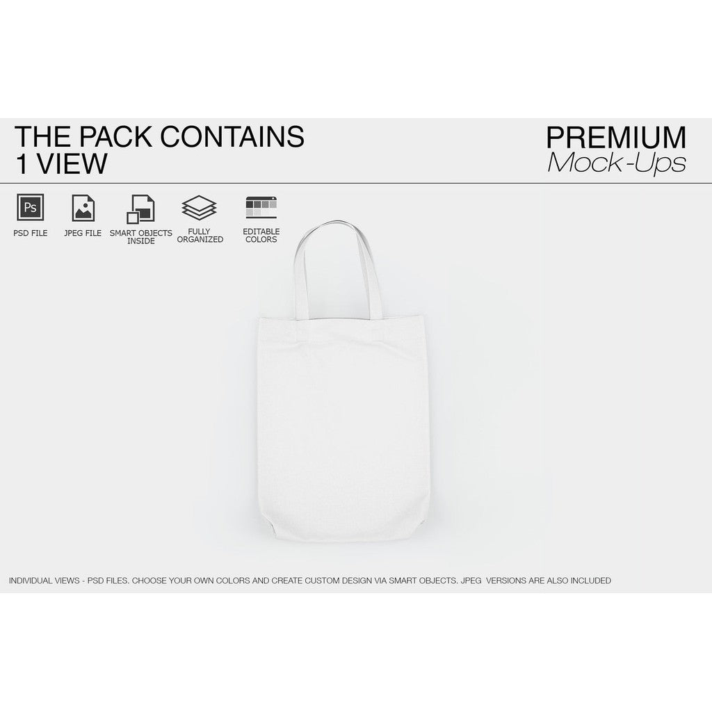 ID17617 - Tote Canvas Bag Mockup | Mockup Tas Kanvas Tote dengan Desain Realistis & Fleksibel untuk Presentasi Produk yang Profesional