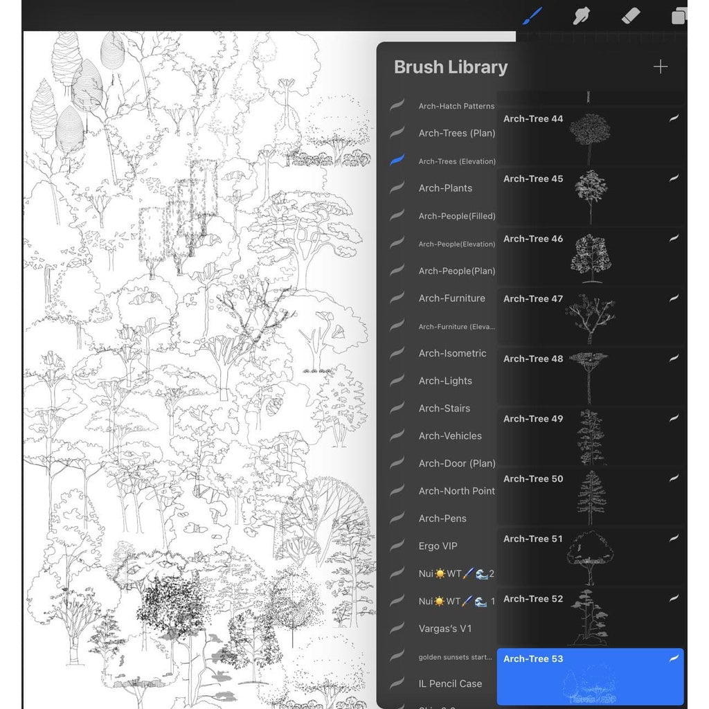 Procreate@@@ Procreate Architecture Brush/Hatch/Block Pack - Procreate Brushes