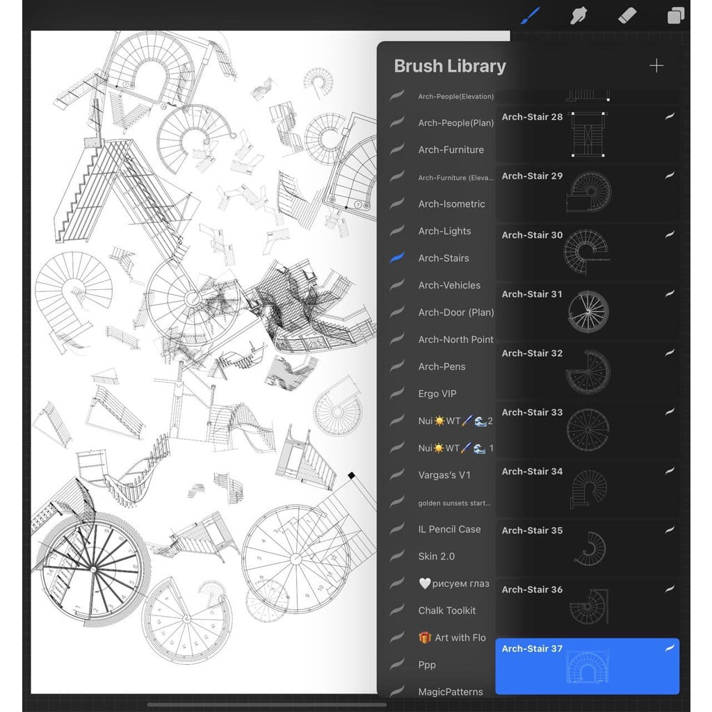 Procreate@@@ Procreate Architecture Brush/Hatch/Block Pack - Procreate Brushes