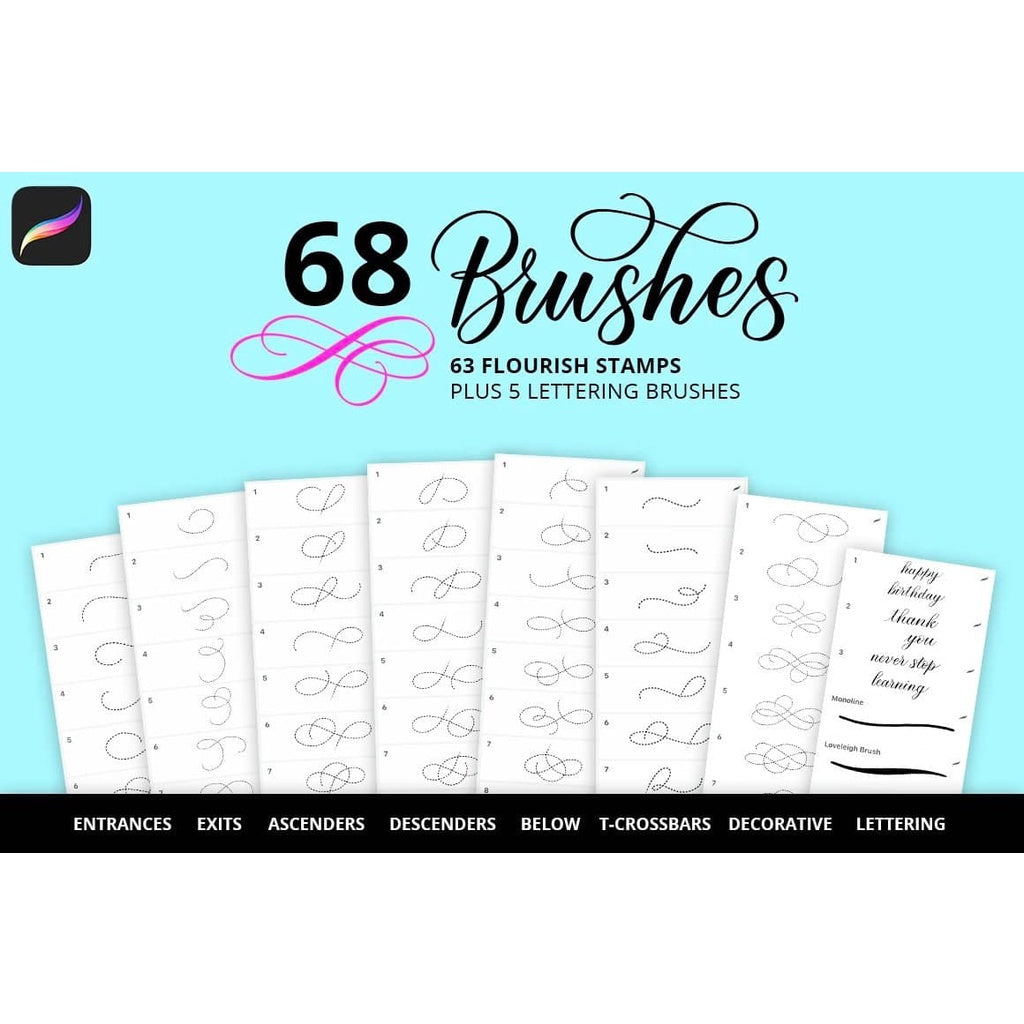 ProcreateFlourish Stamps- Procreate Brushes