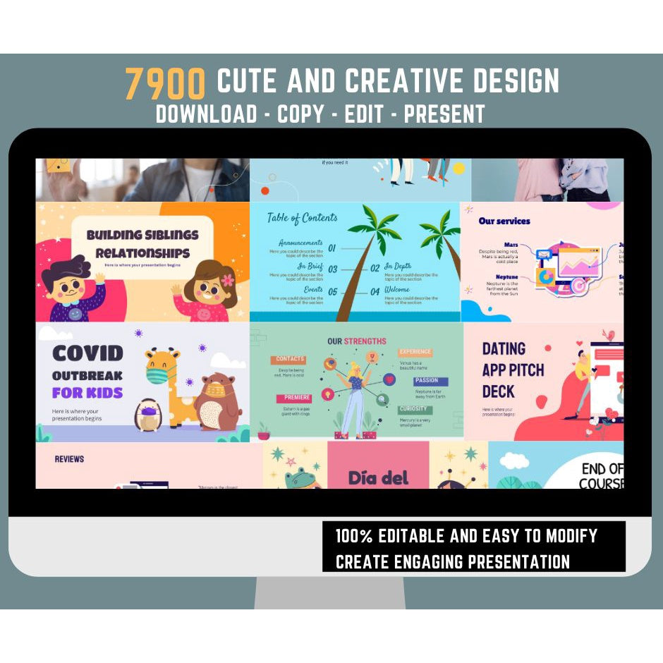 Premium Powerpoint Slides with 7900 Cute and Creative Design Templates and Free 52,300 Animated Powerpoint Templates
