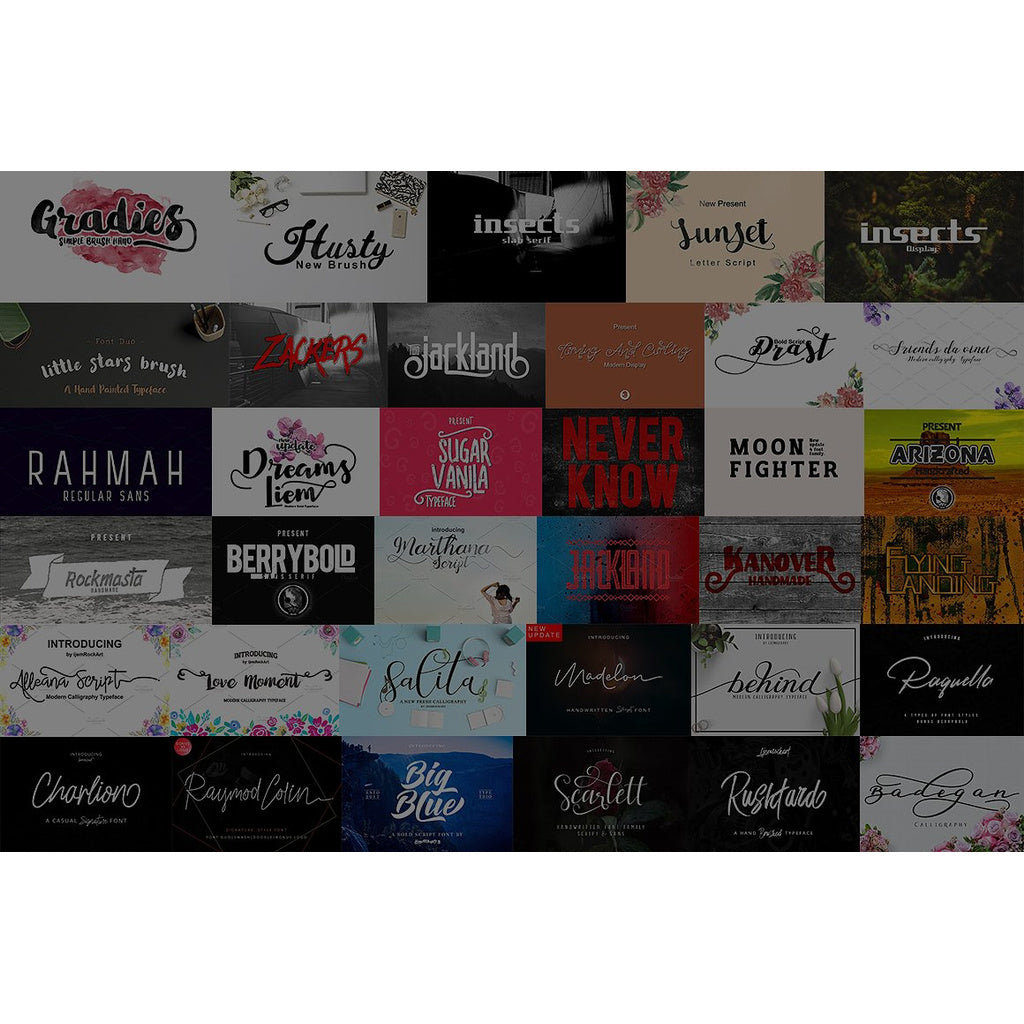 ID0612 - 52 Font Bundle Premium | Koleksi Font Eksklusif untuk Desain Kreatif & Profesional