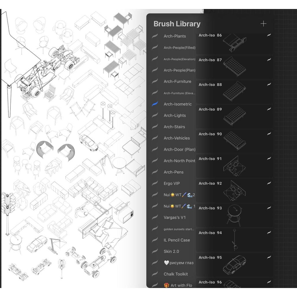 Procreate@@@ Procreate Architecture Brush/Hatch/Block Pack - Procreate Brushes