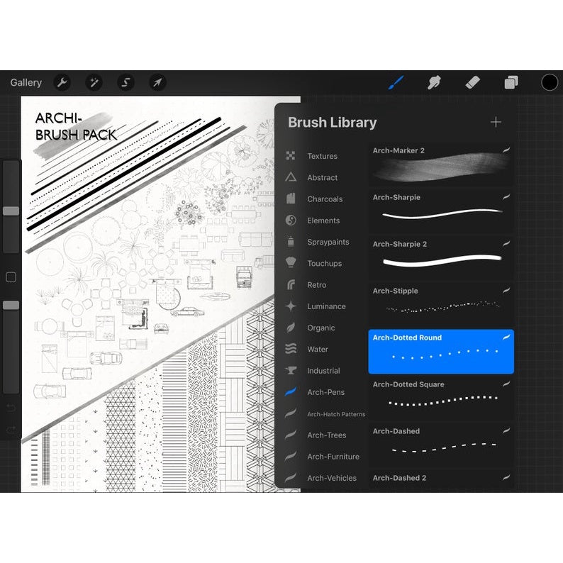 ProcreateFULL SET of Architecture Brush/Hatch/Block Pack - Procreate Brushes