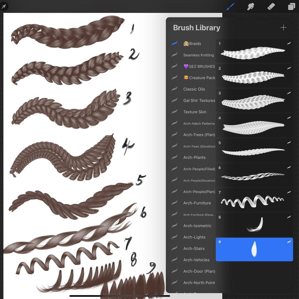 Procreate Braids - Procreate Brushes