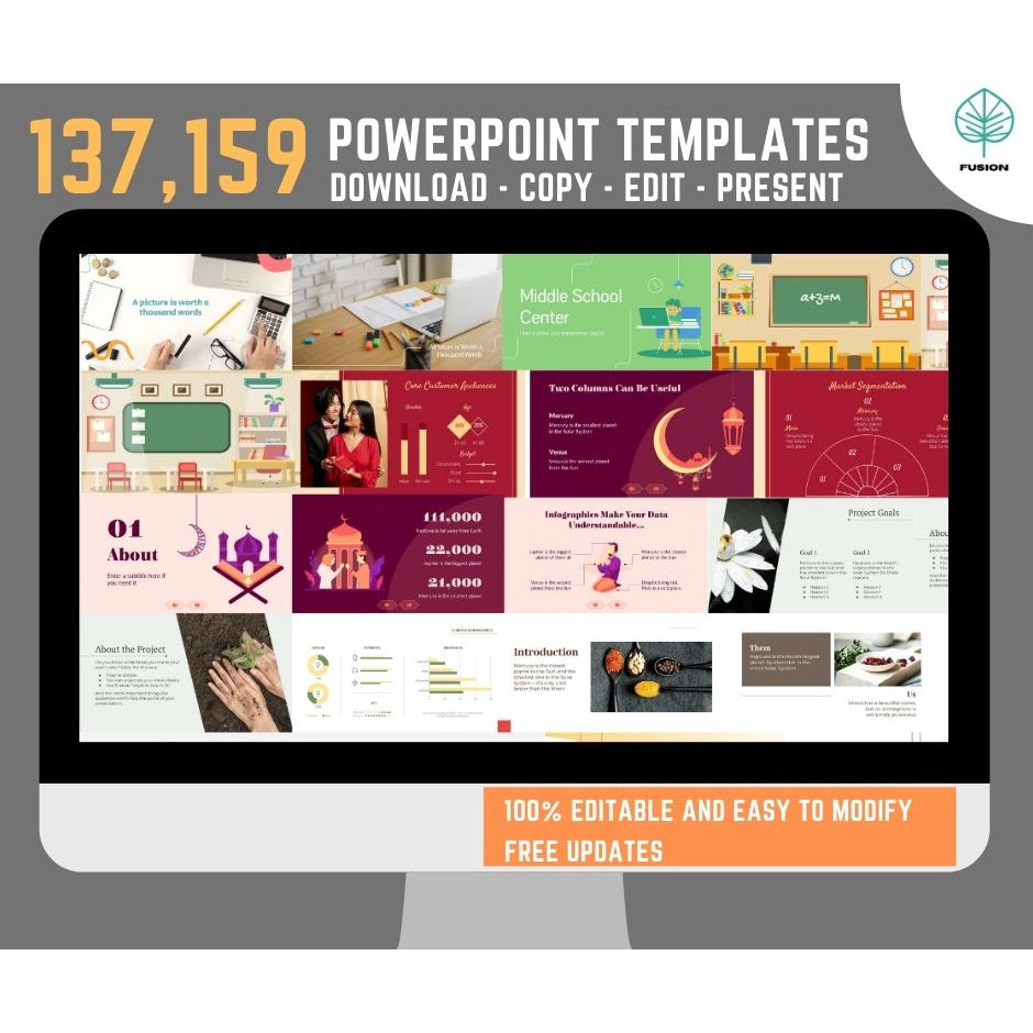 Multipurpose Powerpoint Design With 137,159 Slide Templates and Free 52,300 Animated Powerpoint Templates