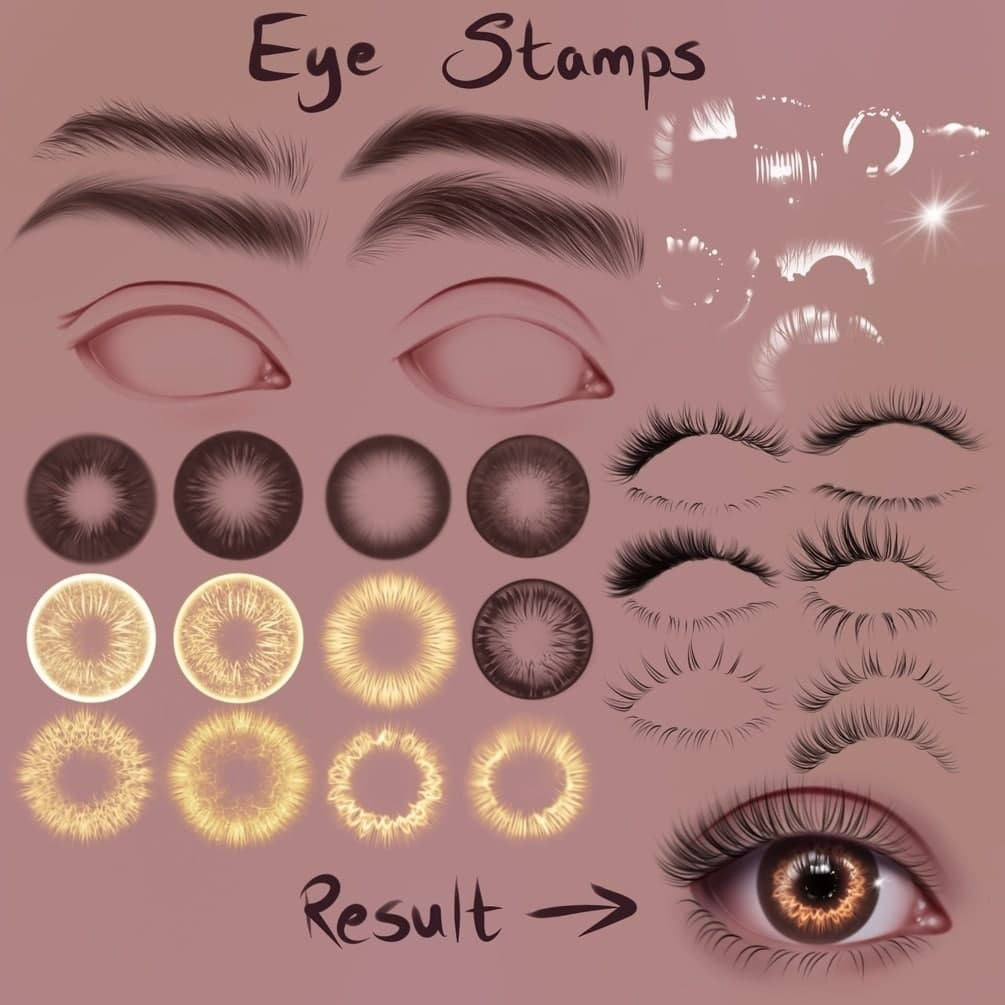Procreate  Makeup_and_Facial_Stamps_for_Procreate - Procreate Brushes