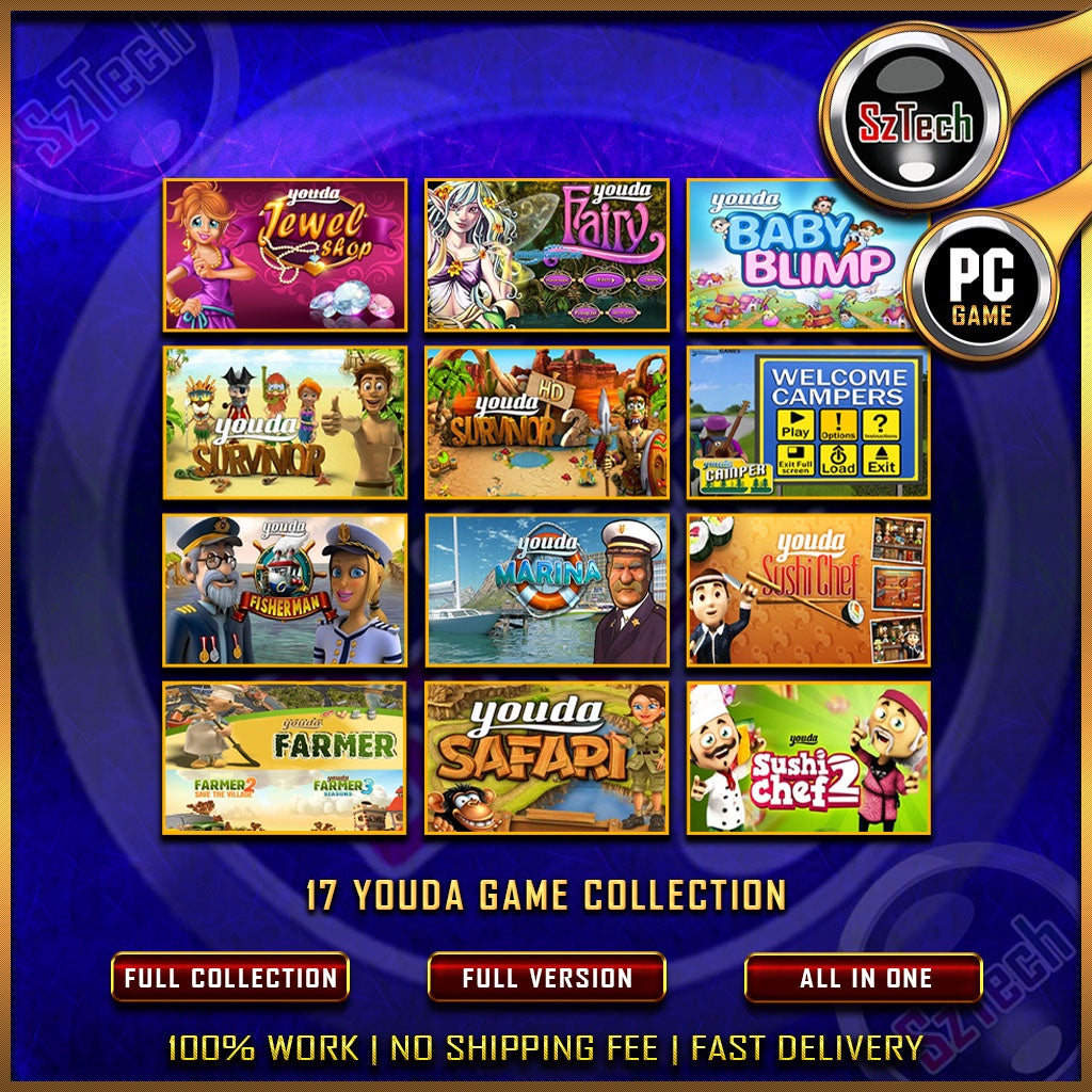 17 Youda Games Collection [PC GAME][ DIGITAL DOWNLOAD] Classic GamesTime Management-Puzzle-SimulationNostalgia Game