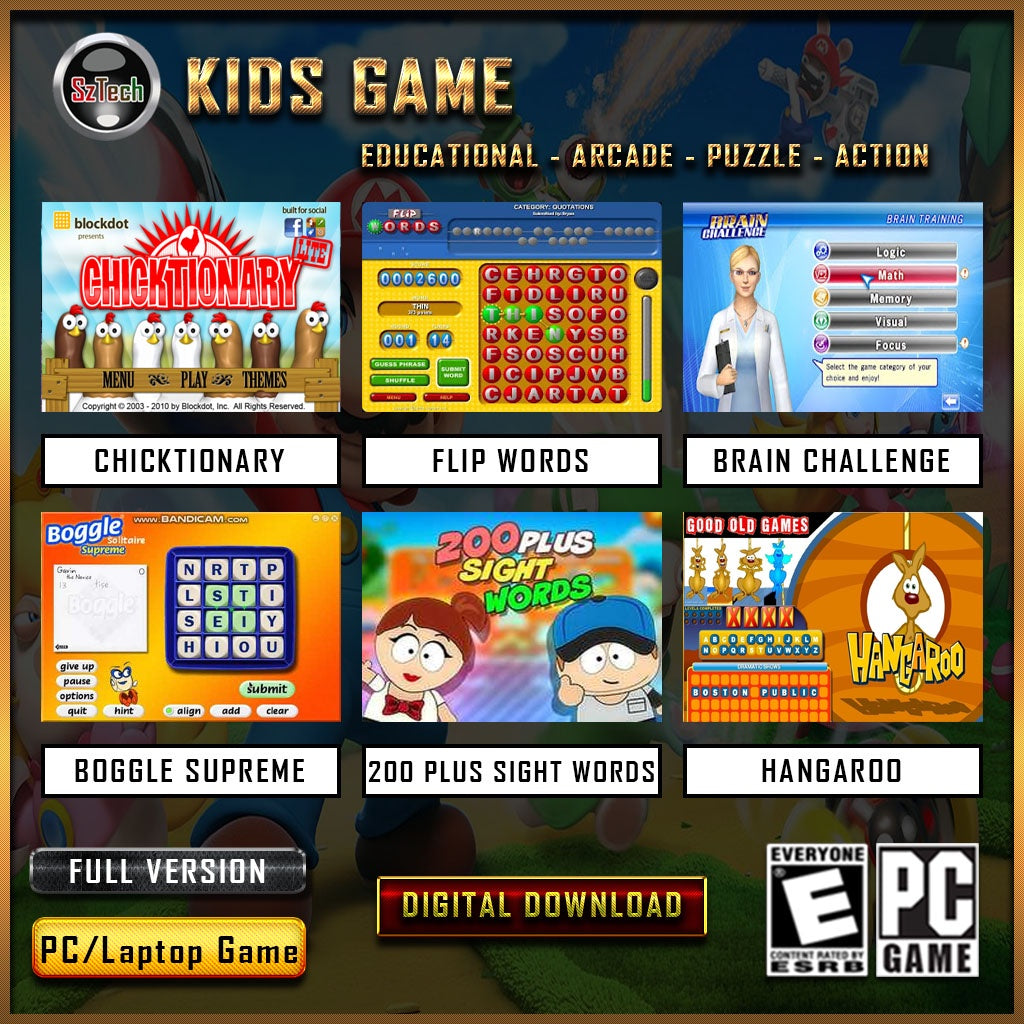 Kids Game | Game Budak-Budak [PC Game]  Educational - Puzzle - Arcade - Action