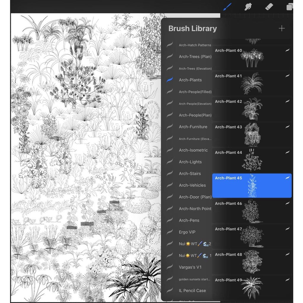 Procreate@@@ Procreate Architecture Brush/Hatch/Block Pack - Procreate Brushes