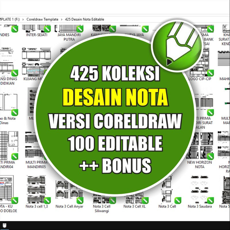 ID16004 - 425 Nota Faktur Kwitansi | Koleksi Template CorelDRAW Eksklusif untuk Membuat Dokumen Profesional dan Kreatif