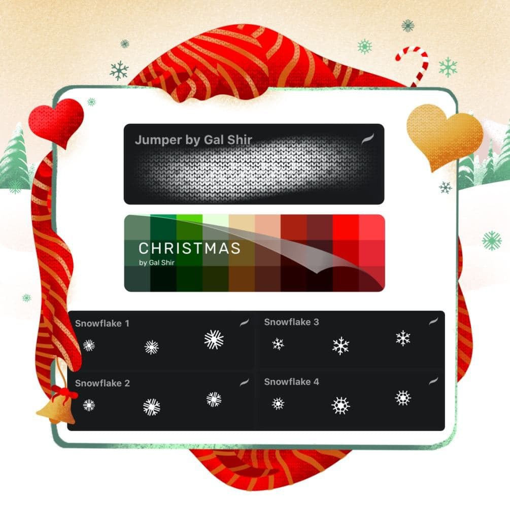 ProcreateChristmas Colors by Gal Shir- Procreate Brushes