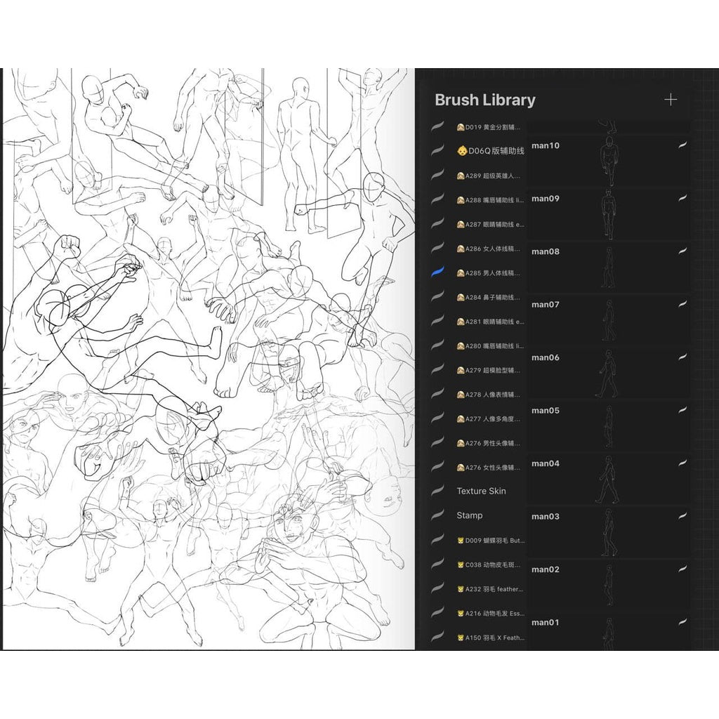 ProcreateAHL108/23【人体和人体局部辅助线】Human body and human body partial auxiliary line