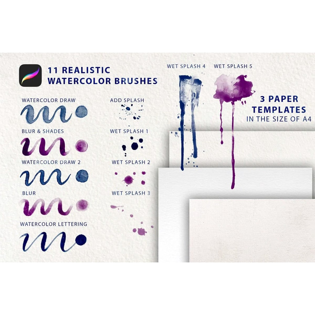 ProcreateWatercolor_Tool_Kit- Procreate Brushes