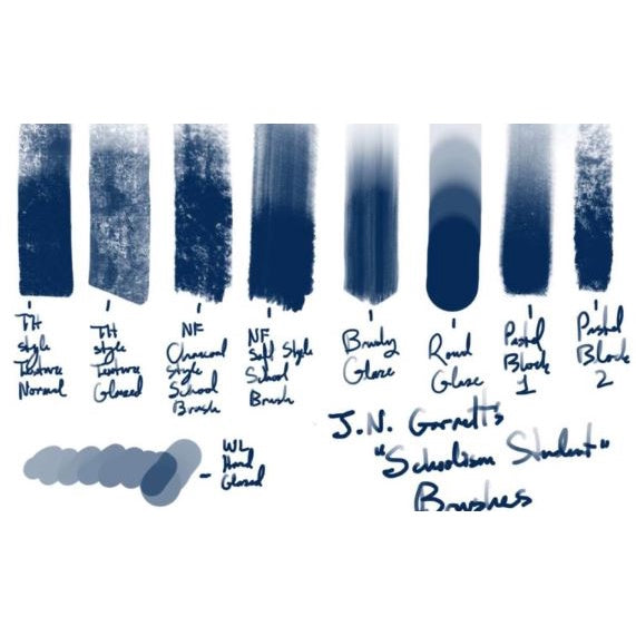 Procreate AHL108-1【水粉  粉彩  油画  厚涂】Gouache, pastel, oil painting, thick coating - Procreate Brushes