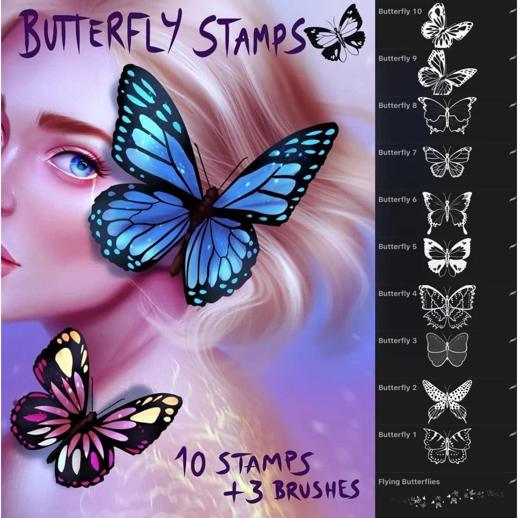ProcreateButterfly Stamps and Brushes for Procreate-1- Procreate Brushes