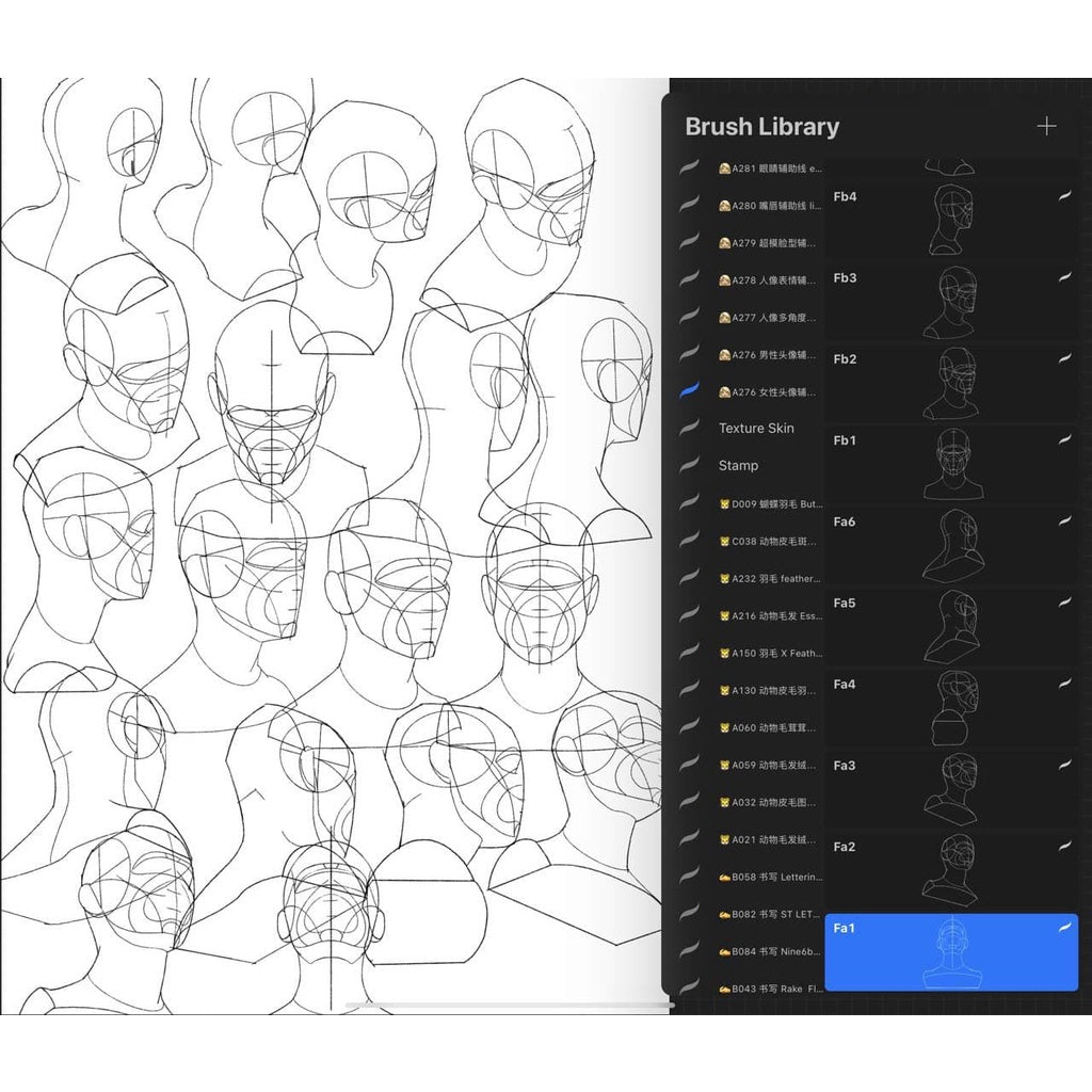 ProcreateAHL108/23【人体和人体局部辅助线】Human body and human body partial auxiliary line