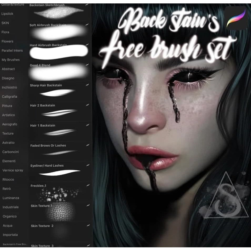 ProcreateBackstain’s_Free_Brush_set- Procreate Brushes