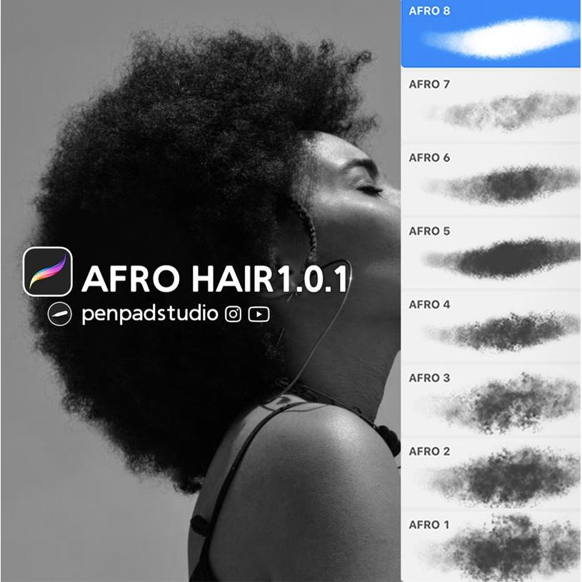 ProcreateAFRO HAIR  - Procreate Brushes