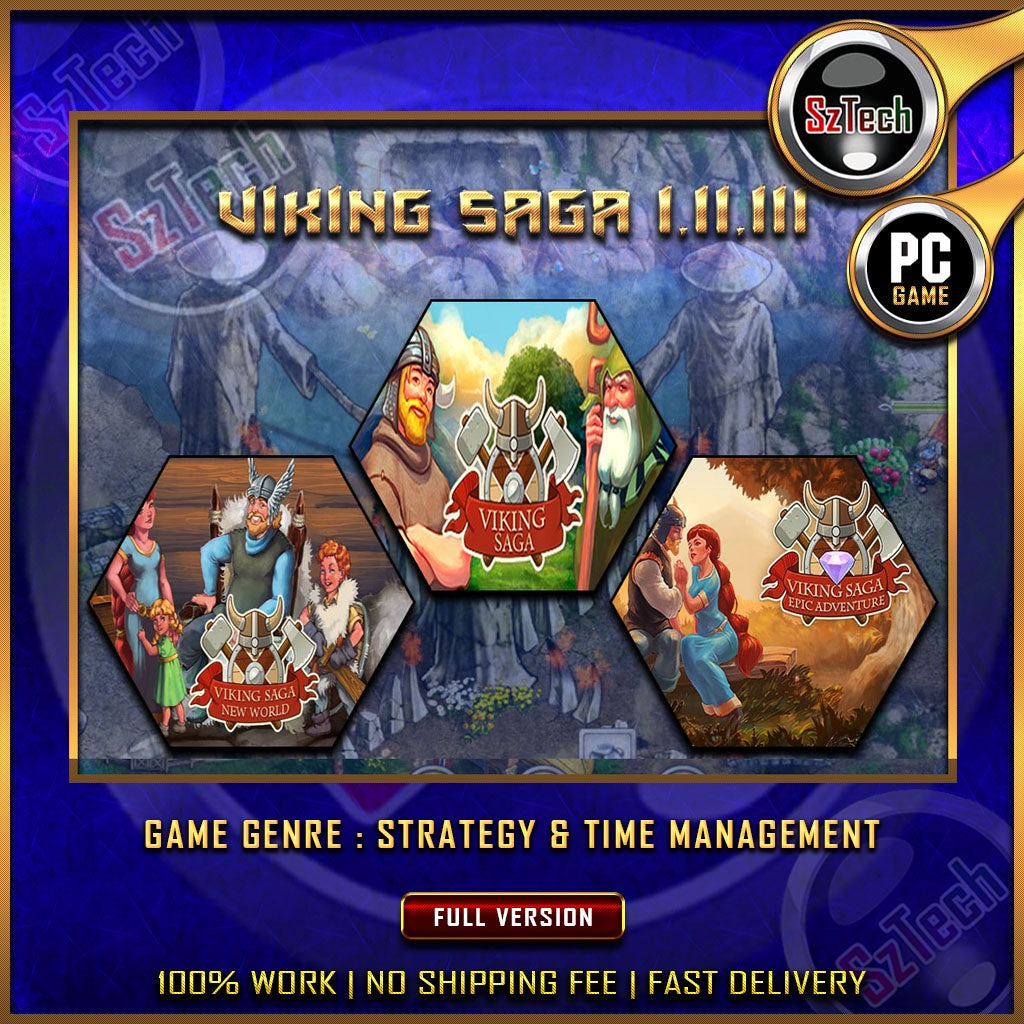 Viking Saga 1-3 [PC GAME]  [ DIGITAL DOWNLOAD] Classic GamesTime Management - StrategyNostalgia Game