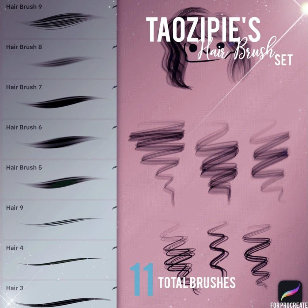 ProcreateHair_Brushes- Brushes