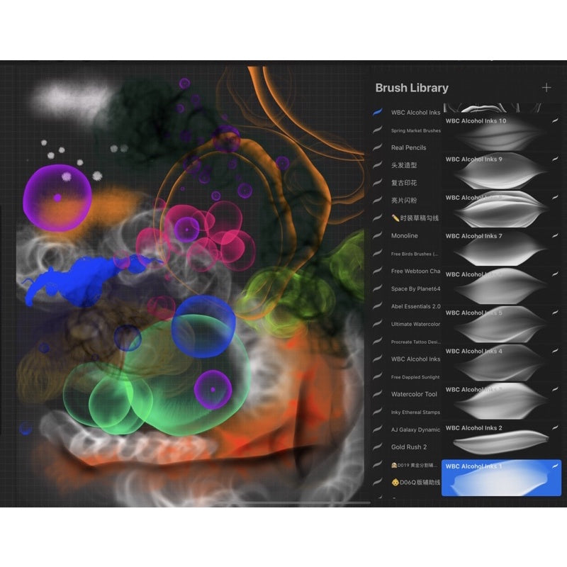 Procreate  Dynamic Alcohol Inks - Procreate Brushes