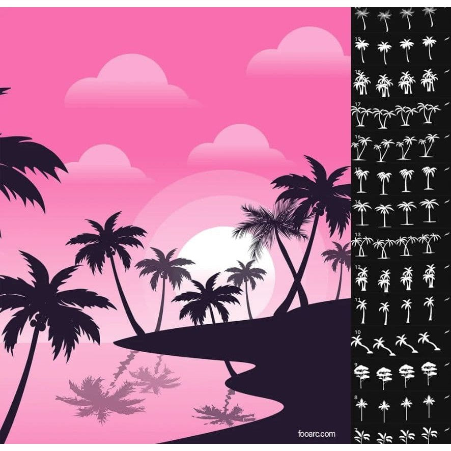 Procreate Fooarc_Palm_Trees- Procreate Brushes