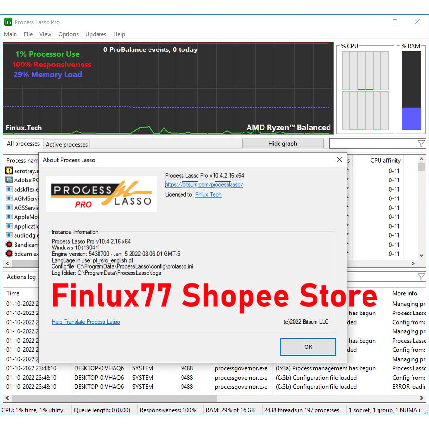[VIDEO] Bitsum Process Lasso Pro v11.1.0.34 Latest 2022 Lifetime For Windows