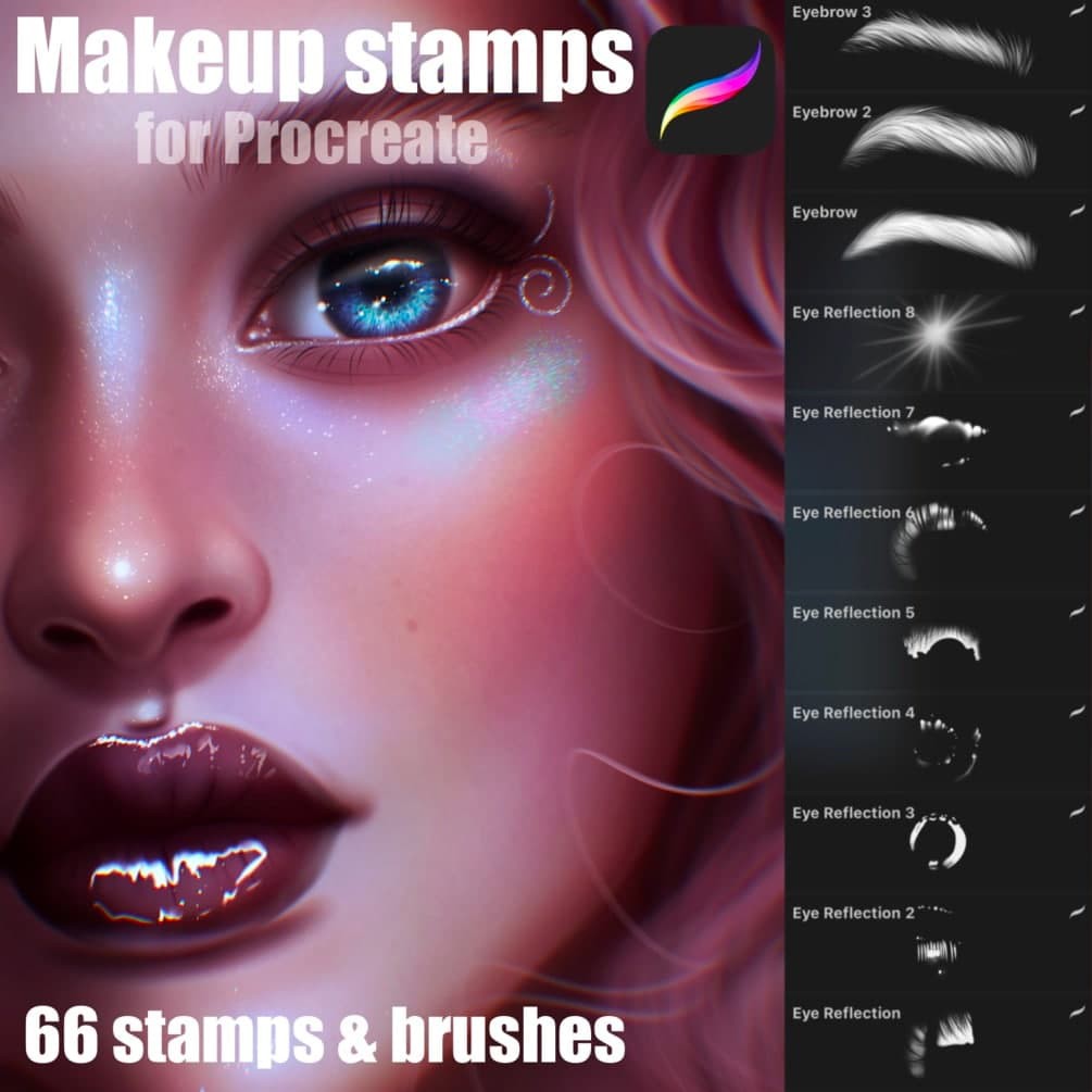 Procreate  Makeup_and_Facial_Stamps_for_Procreate - Procreate Brushes