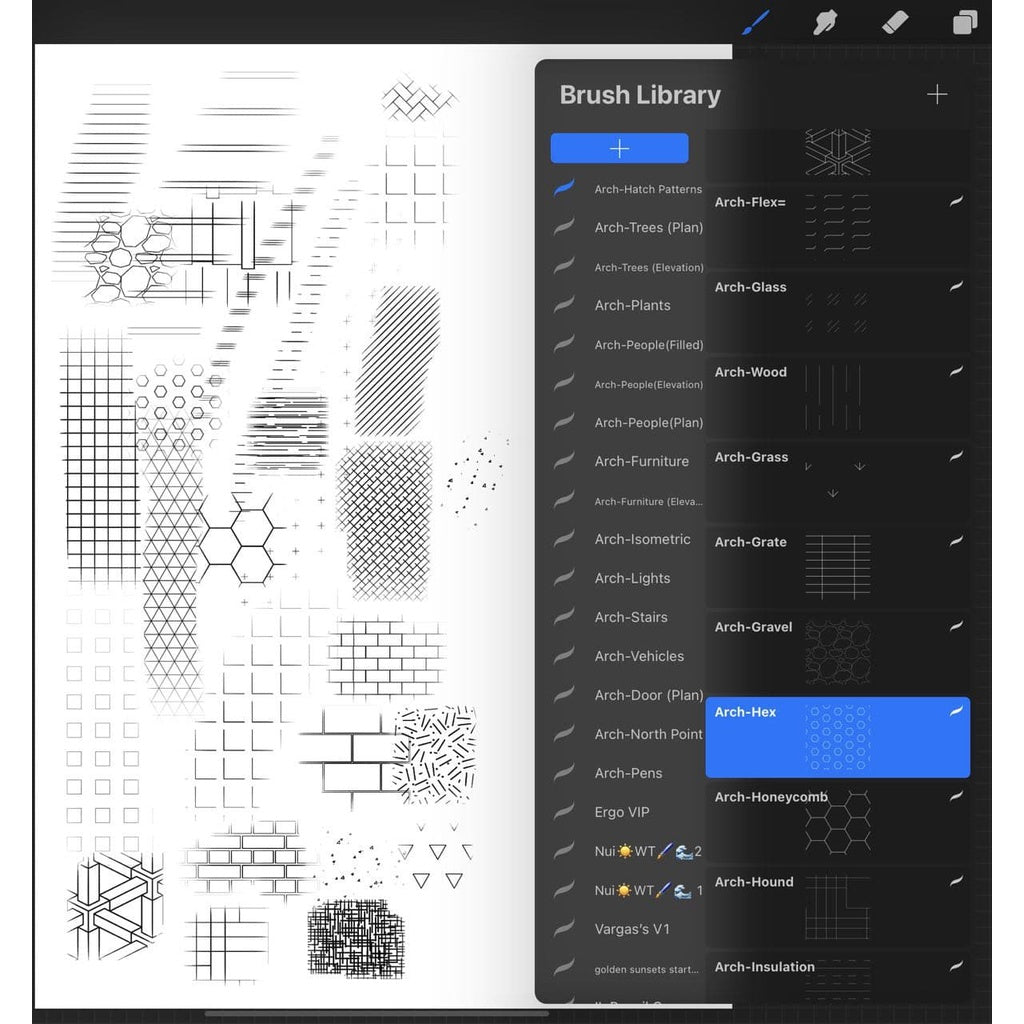 Procreate@@@ Procreate Architecture Brush/Hatch/Block Pack - Procreate Brushes
