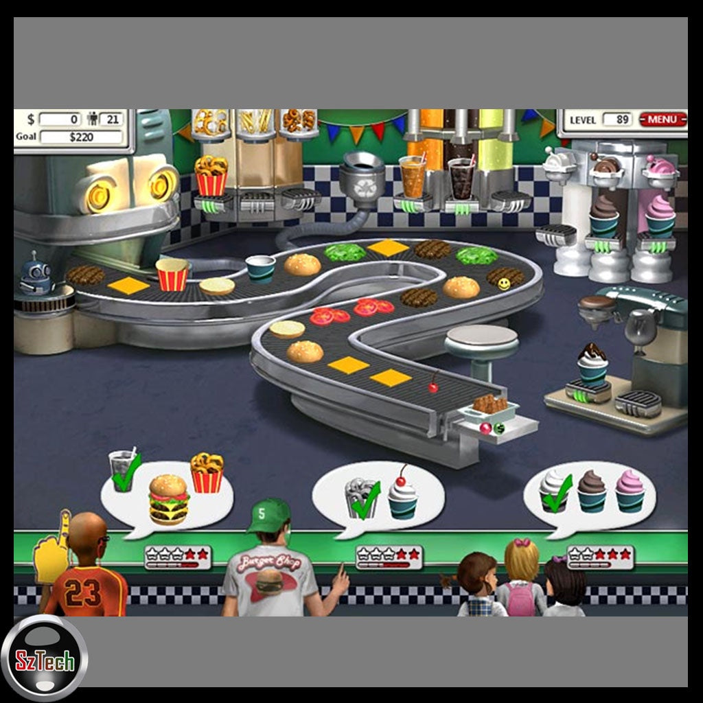 Burger Shop-Rush-Island 1-6 [PC GAME]  [ DIGITAL DOWNLOAD] Classic GamesTime ManagementNostalgia Game