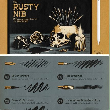 Procreate The Rusty Nib for Procreate- Procreate Brushes