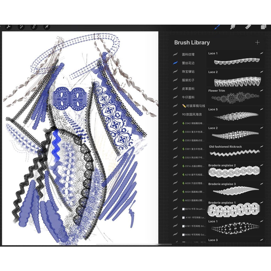 Procreate H108/25【服装  服饰  设计  珠宝】Clothing, apparel, design, jewelry - Procreate Brushes