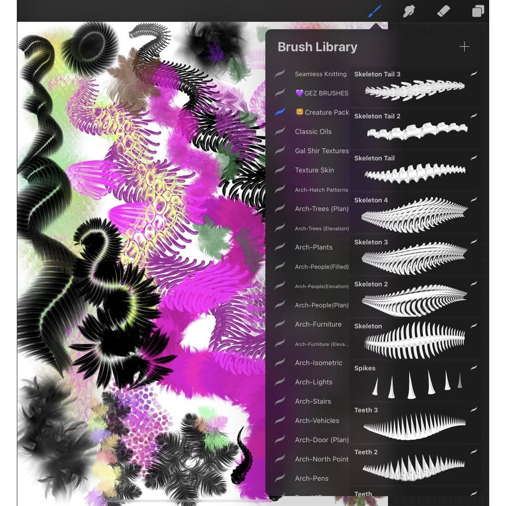 ProcreateCreature Brushes for Procreate80 - Procreate Brushes