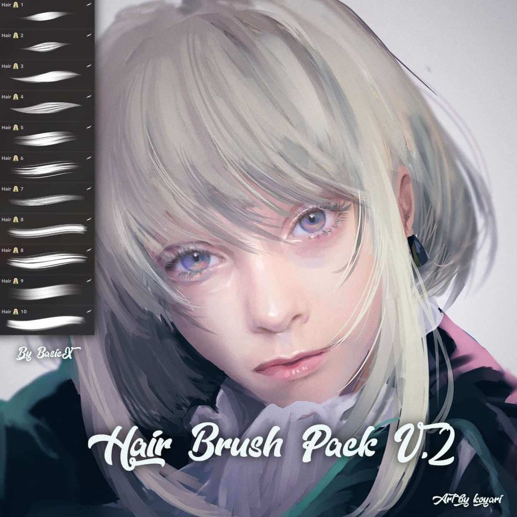 ProcreateFreeHair2- Procreate Brushes